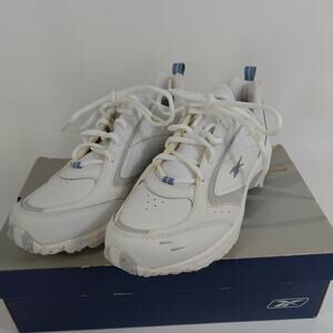 Reebok‎ Women's Size 8.5 DMX Swift Step White Blue Leather Athletic Walking NIB